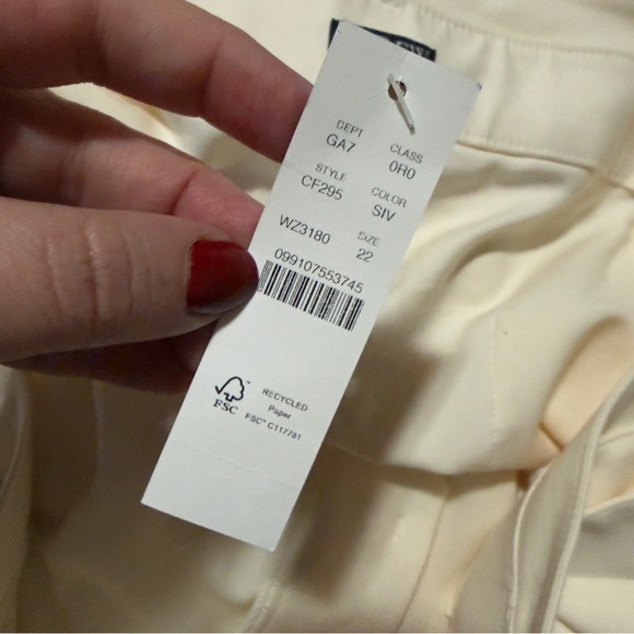 J. Crew Belted Wide Leg Trouser in City Twill Soft Ivory size 22 NWT - Picture 11 of 13